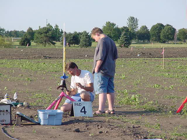 Jeff Deem prepping his rocket